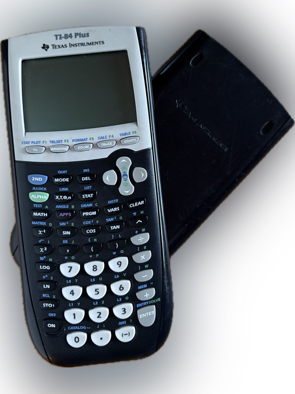 Texas Instruments TI-84 Plus Graphing Calculator in Black and White